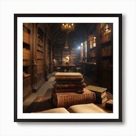 Old Books In A Library Art Print