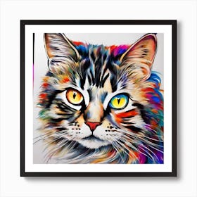 Colorful Cat Art Print