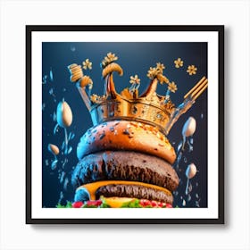 Hamburger Royal And Vegetables Ultrarealistic U (5) (1) Art Print