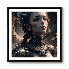 Girl In Armor Art Print