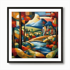 Cubism Art, Landscape 1 Art Print