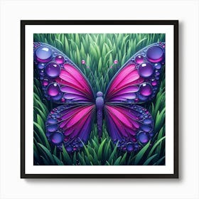 Butterfly In The Grass Art Print