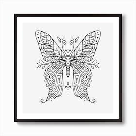 Butterfly Mandala 07 Art Print