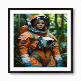 Girl In Spacesuit Art Print