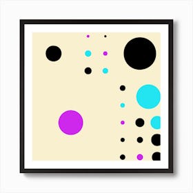 Yayay Dots Purple Mix Square Art Print