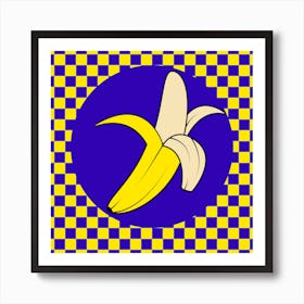 Classic Checkered Banana  Art Print