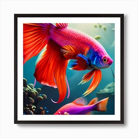 Brightly Colored Betta Fish 1 Art Print