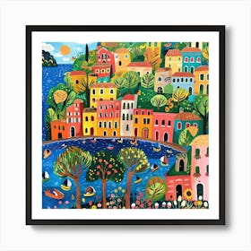 Kids Travel Illustration Italy 2 Affiche