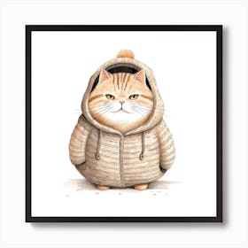 Cat In A Hoodie Art Print