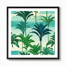 Palm leaves  Art Print