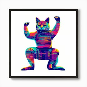 Cat With A Computer Art Print