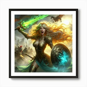 Warrior With A Sword Art Print