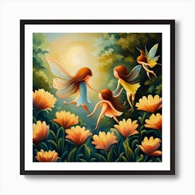 Fairies Playing Art Print