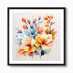 Watercolor Flowers 03 Art Print