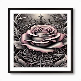 Rose Tattoo 1 Art Print