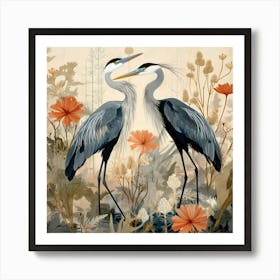 Bird In Nature Great Blue Heron 1 Art Print