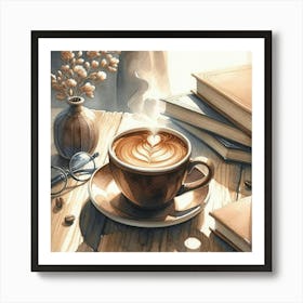 Coffee And Books 2 Art Print