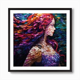 Maraclemente 3d Mosaic Mermaid Vibrant Metallic Colors Beautifu 19941f22 447c 4e5b Ae91 9bded972f9c4 Art Print