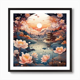 Lotus Flower Painting 1 Art Print