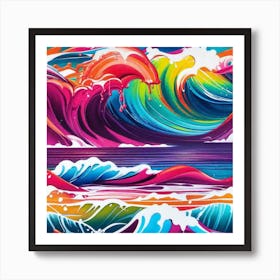 Rainbow Waves Art Print