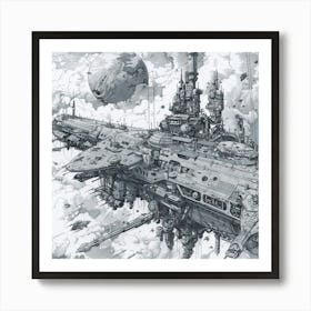 Futuristic Spaceship Art Print