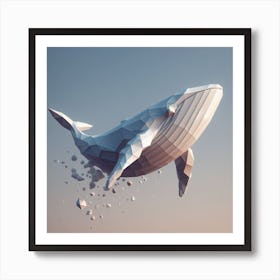 Low Poly Whale Art Print