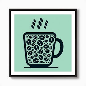 Coffee Beans In A Cup Art Print