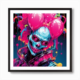 Skull With Balloons Art Print