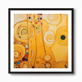 Golden Shapes Art Print