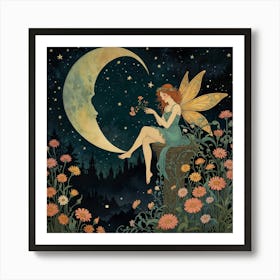 Fairy In The Moonlight 2 Art Print