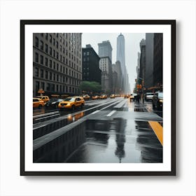 Rainy Day In New York City Art Print