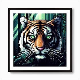 Pixelated Tiger Art Print