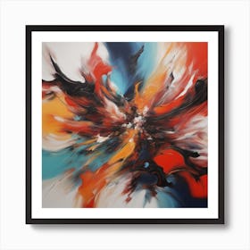 Abstract Painting red Art Print