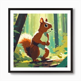 Squirrel In The Woods 12 Art Print