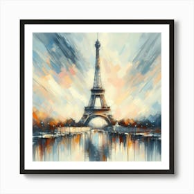 Creative Brush Painting Eiffel Tower Paris 2 Art Print