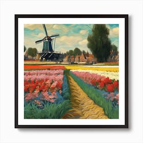 Flower Beds In Holland, Vincent Van Gogh 7 Art Print