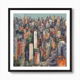 New York City Skyline 1 Art Print