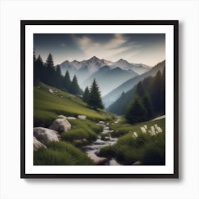 Mountain Stream - Mountain Stock Videos & Royalty-Free Footage Art Print