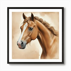 Illustration Of Light Brown Horse Art Print 0 Art Print