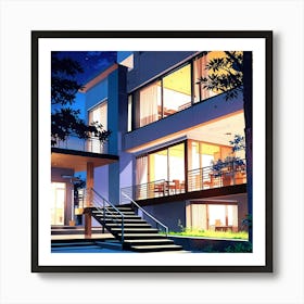 House At Night 2 Art Print