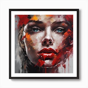 Woman With Red Eyes Art Print