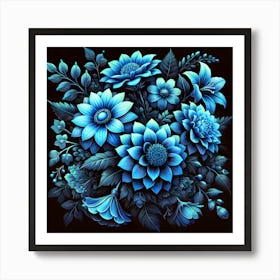 Blue Flowers Art Print