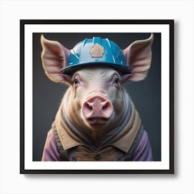 Worker Pig 4 Art Print