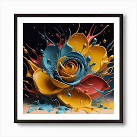 Splash Rose spring Art Print