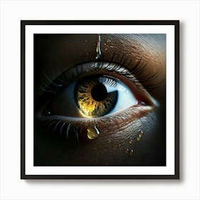 Firefly Hyper Realistic Close Up Of A Tear On Dark Background 60427 (2) Art Print