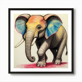 Elephant Drawing 1 Art Print