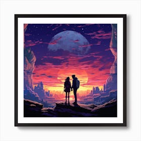 Couple In Space Art Print