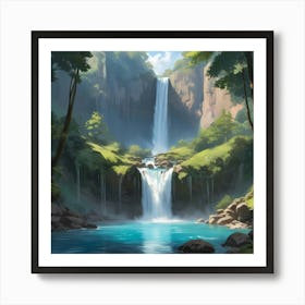 Beautiful Waterfall Art Print