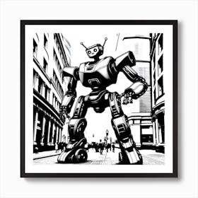 Robot In The City 19 Art Print