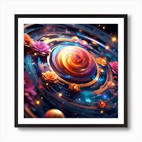 Abstract Roses Art Print